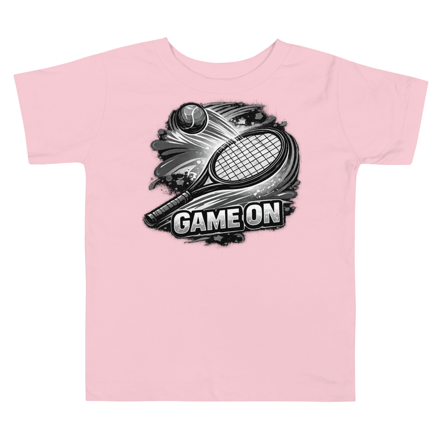 Close up of bold video game design on toddler tee