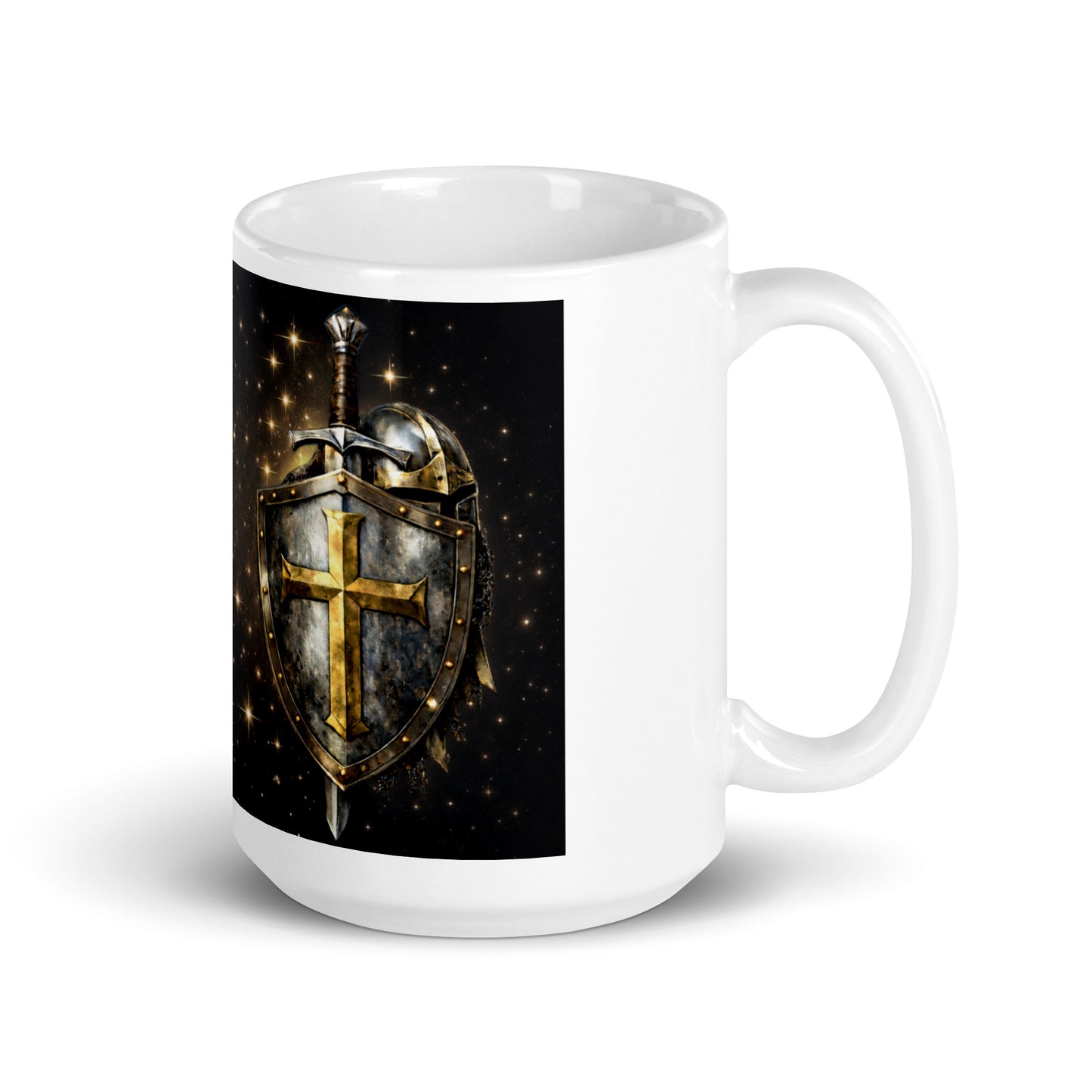 Christian holding 15oz Touch Not Mine Anointed coffee cup
