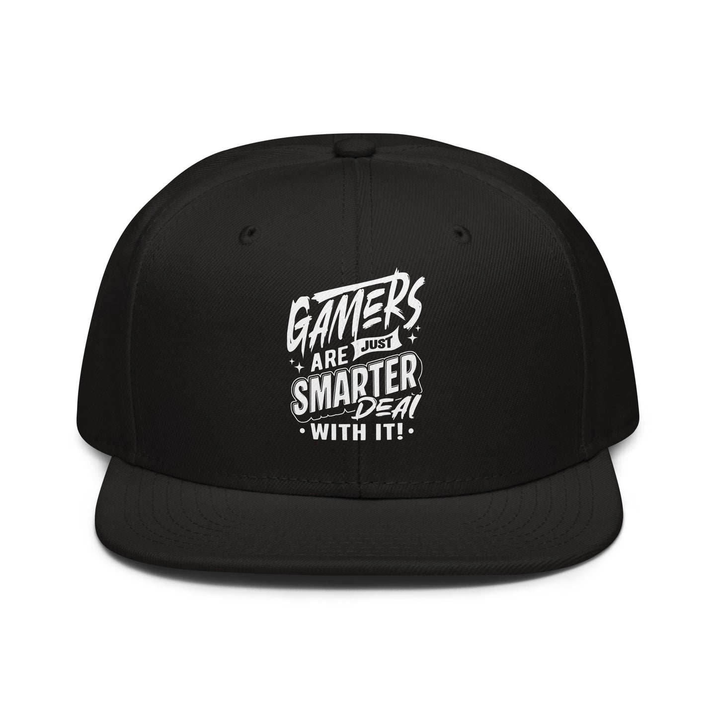 Front view of Gamers Are Just Smarter structured snapback hat