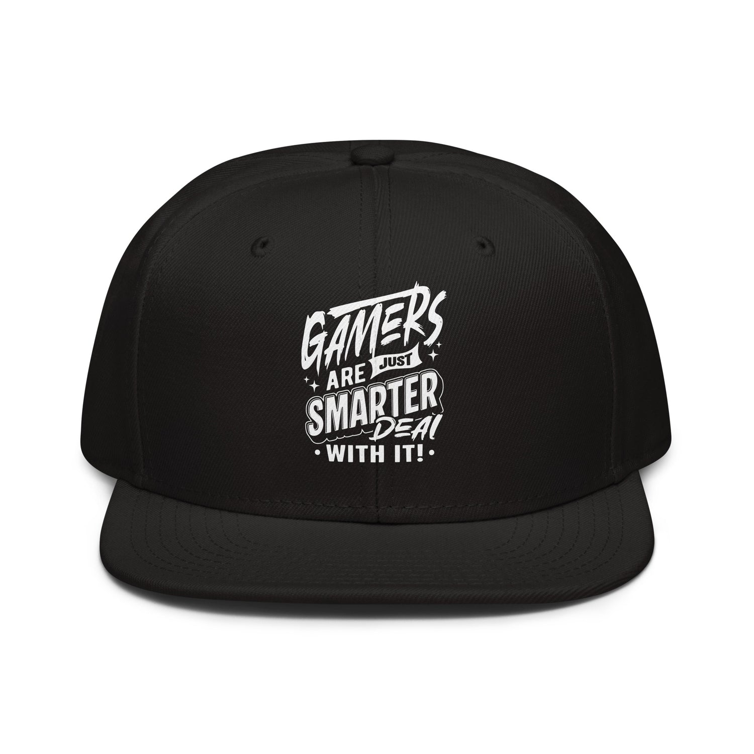 Front view of Gamers Are Just Smarter structured snapback hat