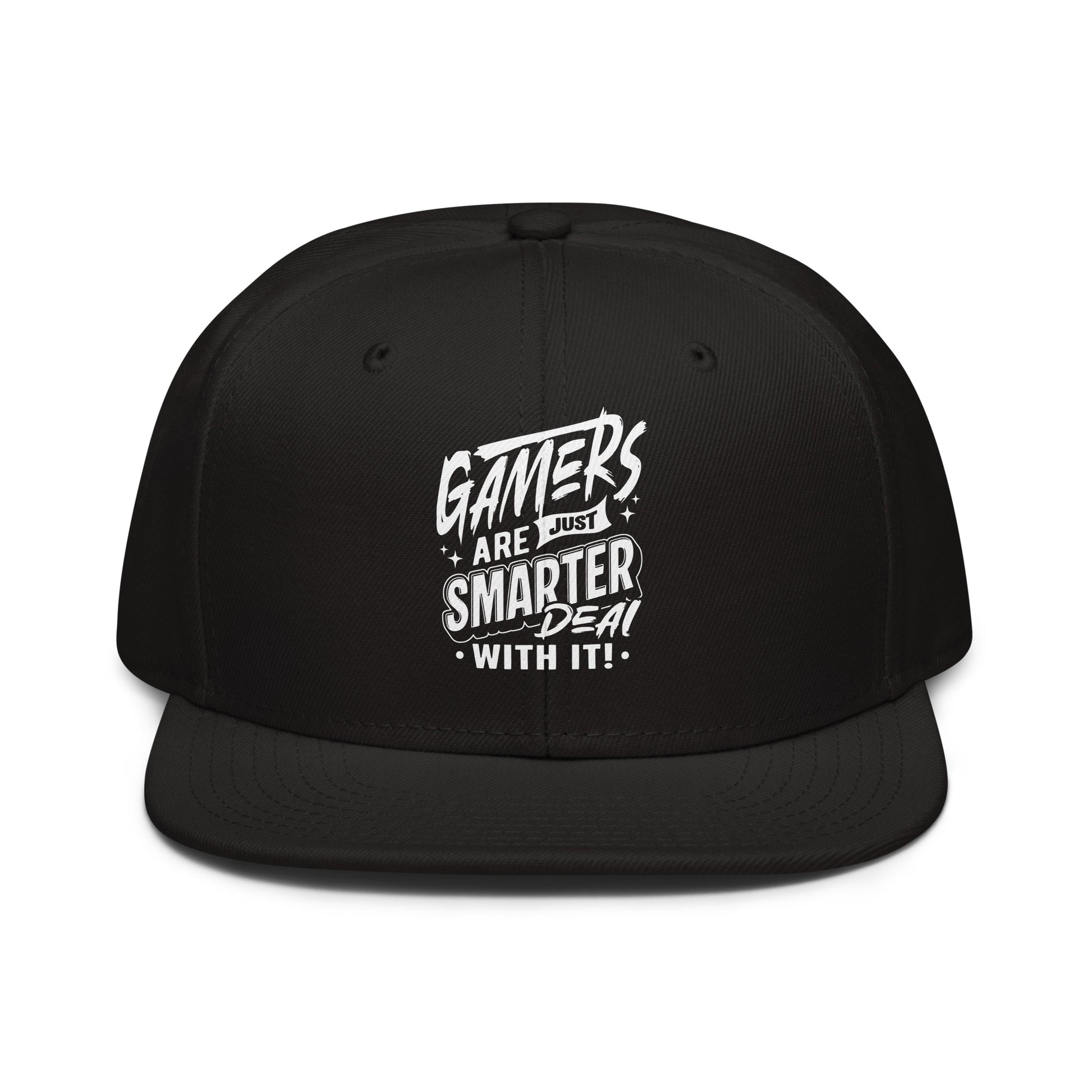 Front view of Gamers Are Just Smarter structured snapback hat