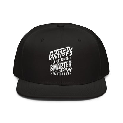 Front view of Gamers Are Just Smarter structured snapback hat