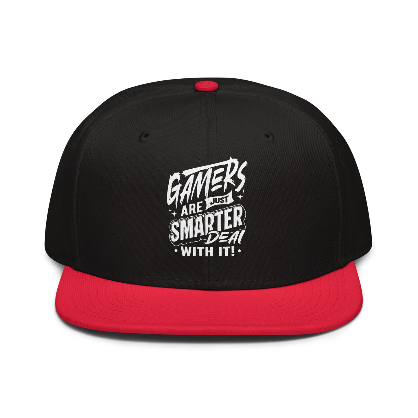 Gamer wearing Gamers Are Just Smarter high-profile hat