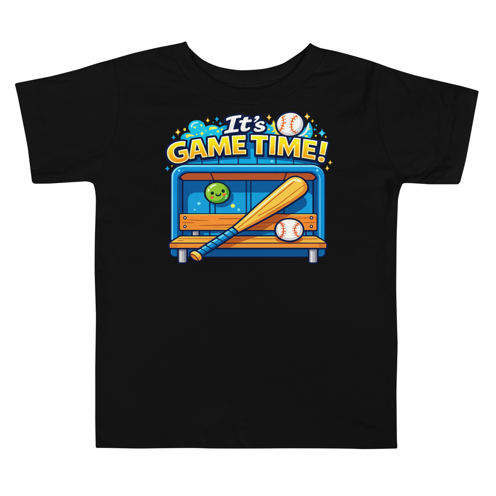 Front view of It's Game Time toddler sports t-shirt
