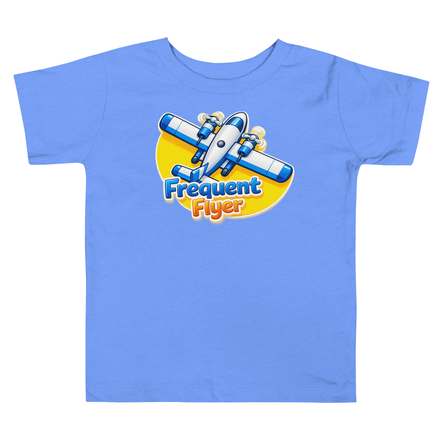 Cute airplane travel graphic on kids cotton tee