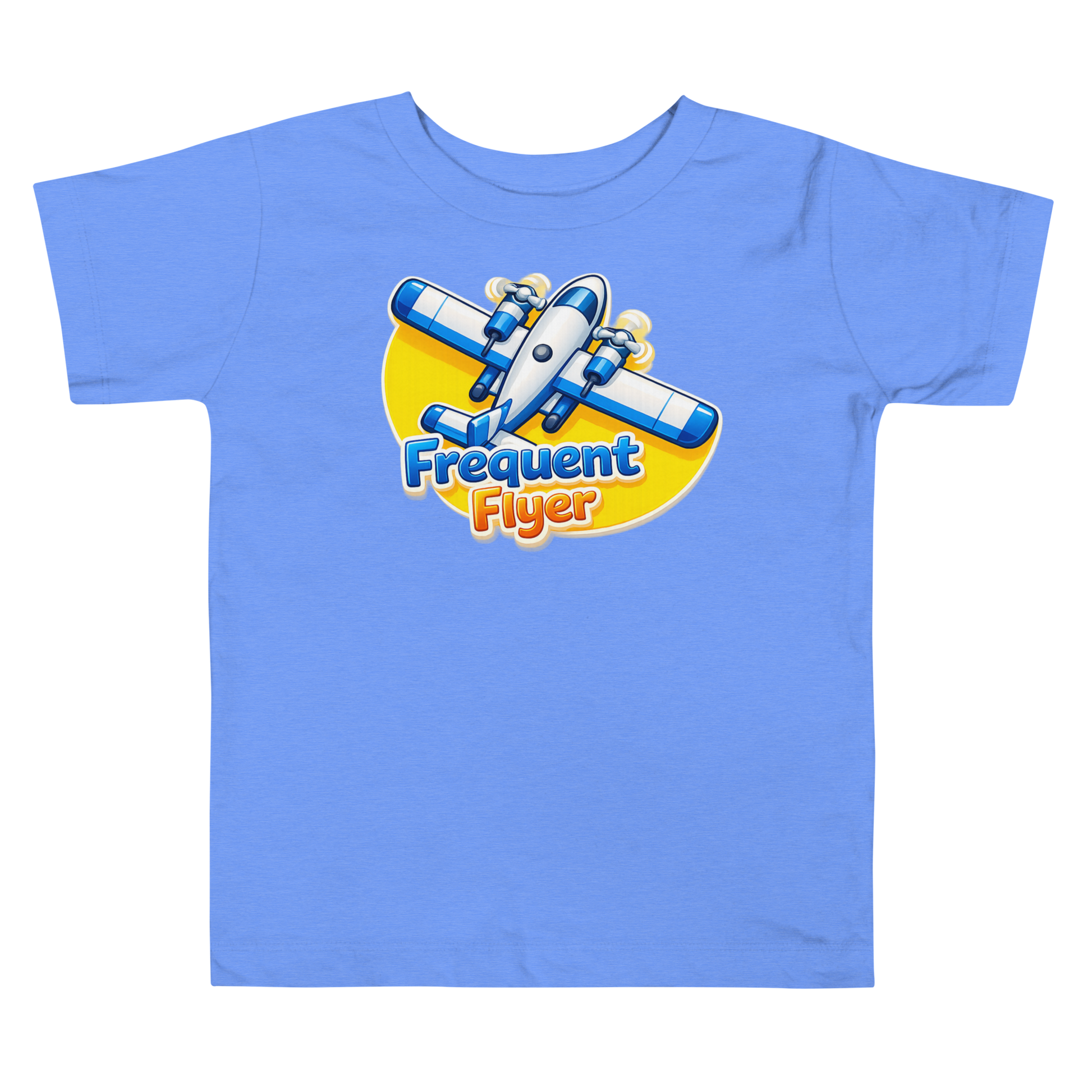 Cute airplane travel graphic on kids cotton tee