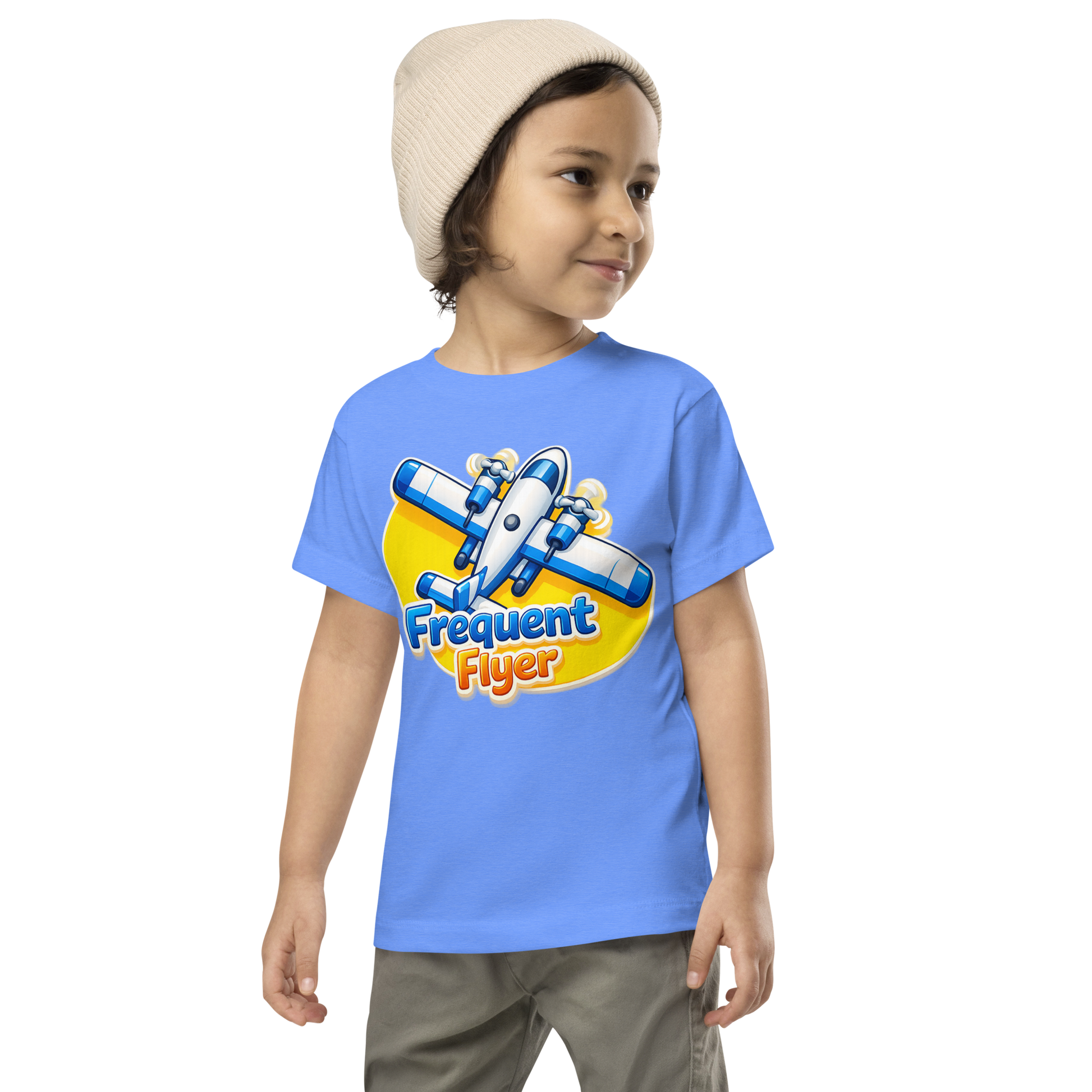 Close up of adorable aviation design on toddler tee