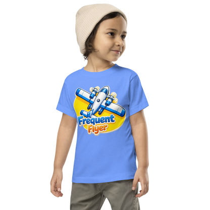 Close up of adorable aviation design on toddler tee