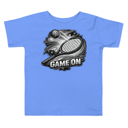 Active toddler wearing Game On gamer t-shirt