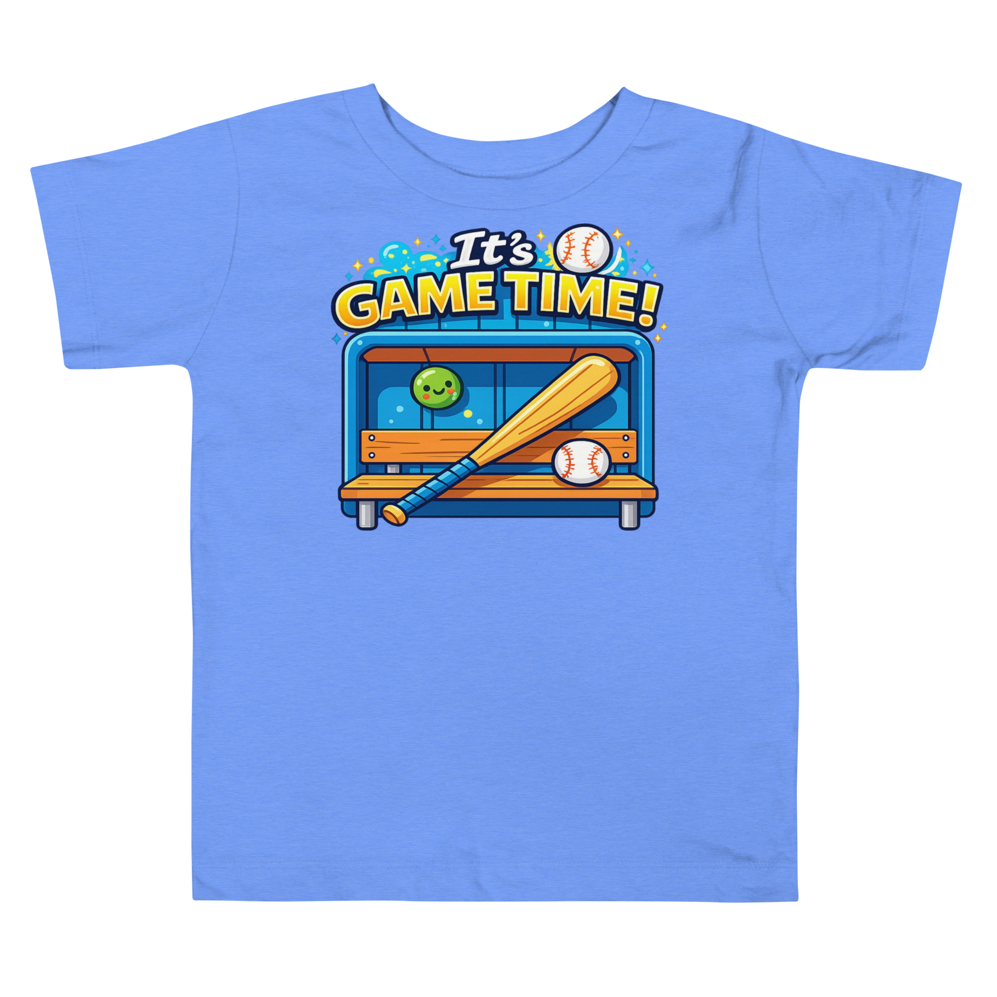 Fun It's Game Time sports graphic on kids cotton tee