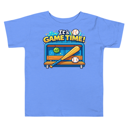 Fun It's Game Time sports graphic on kids cotton tee