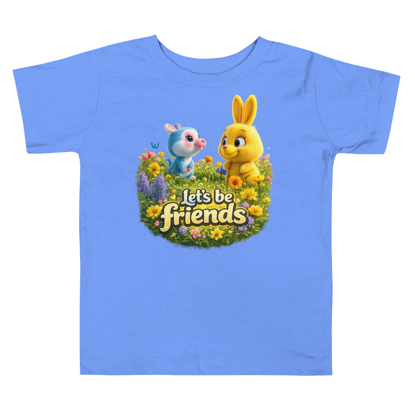 Cute bunny and animal graphic on kids cotton tee