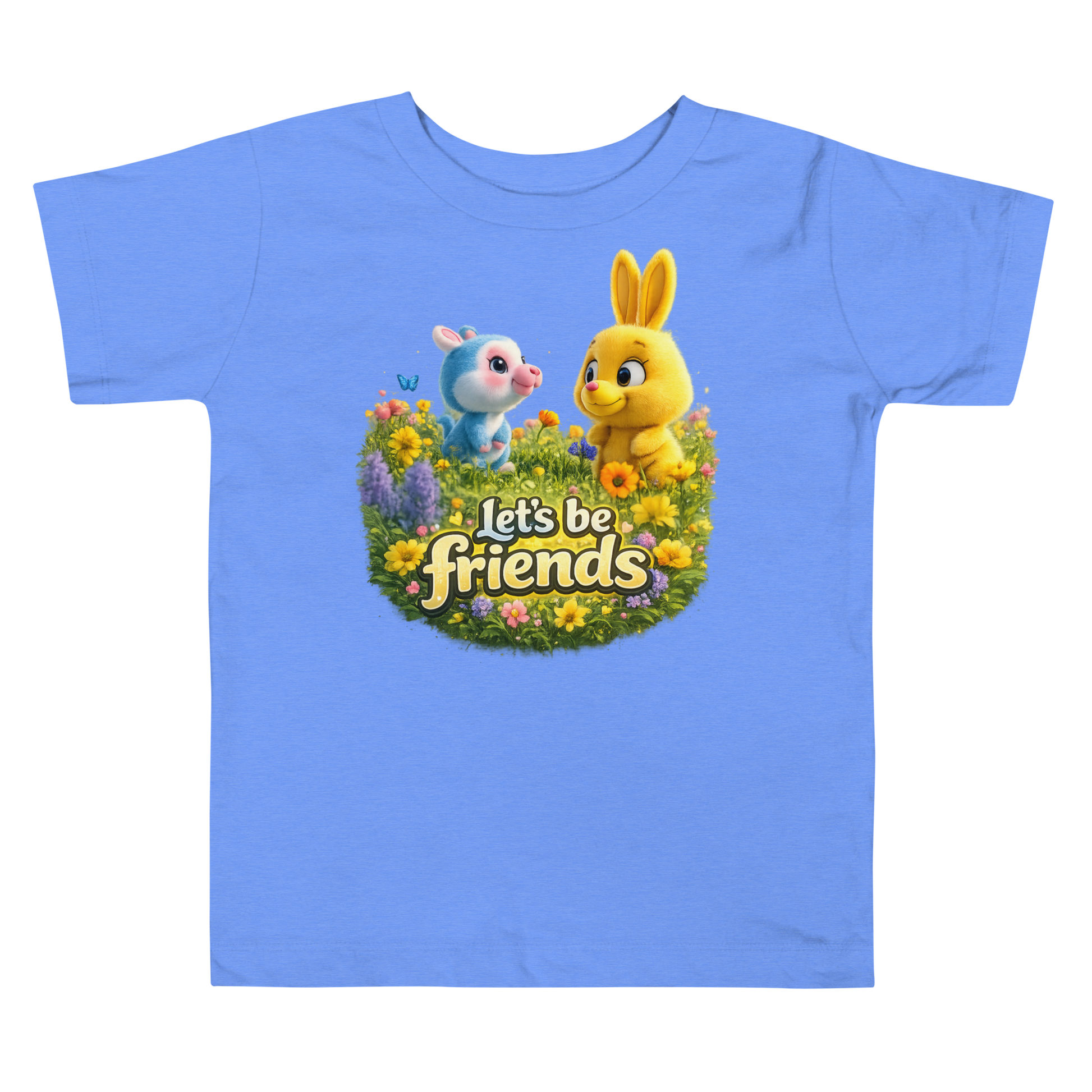 Cute bunny and animal graphic on kids cotton tee