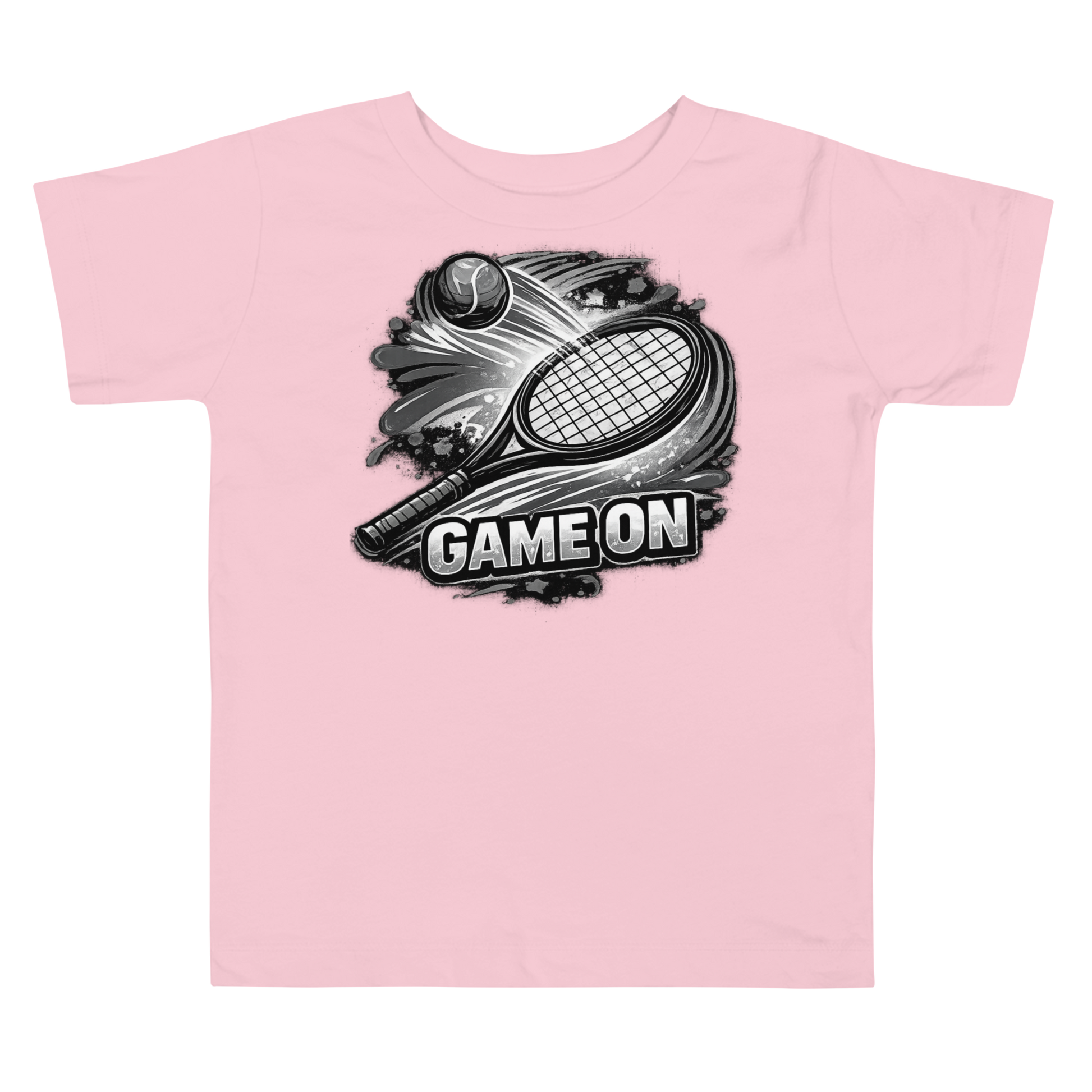 Close up of bold video game design on toddler tee
