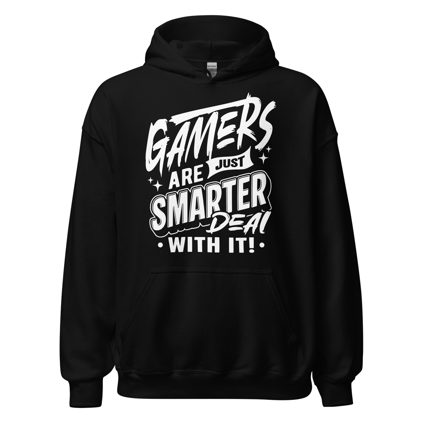 Front view of Gamers Are Just Smarter pullover hoodie