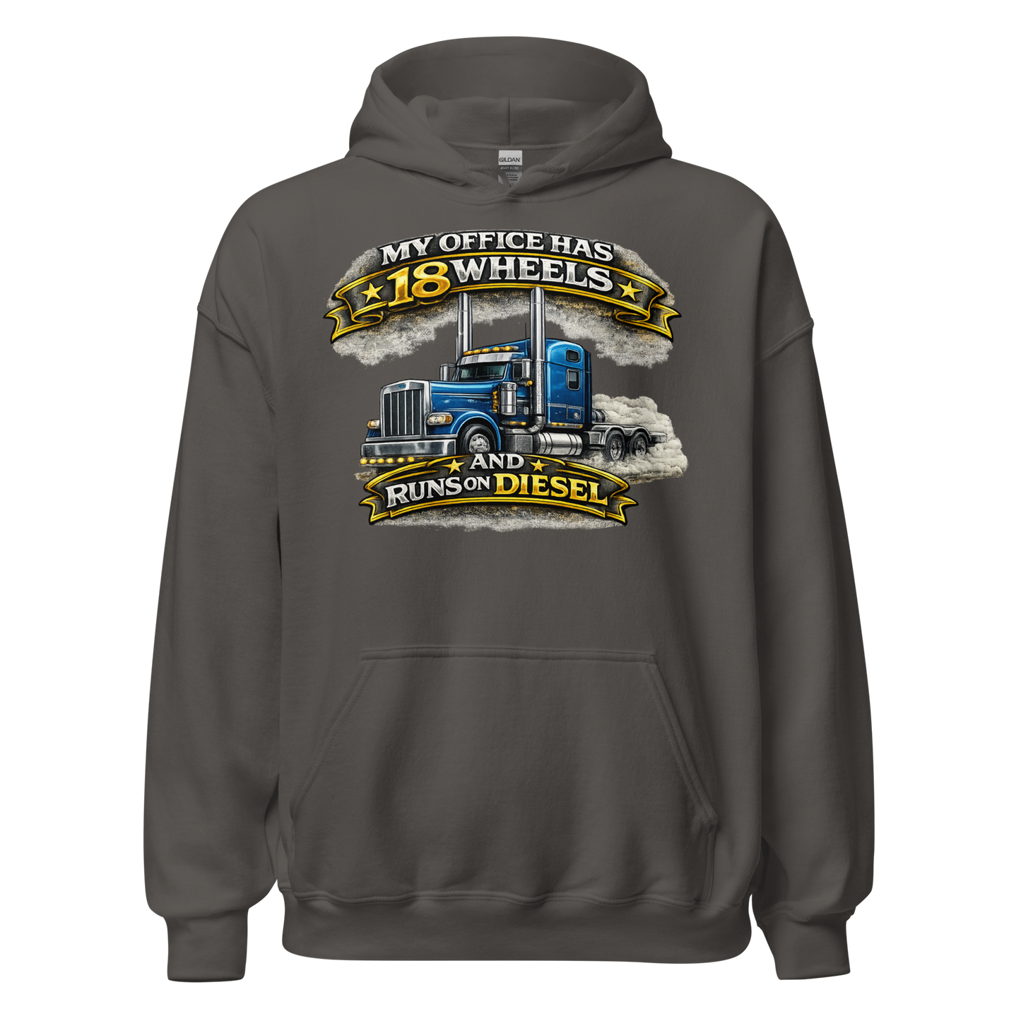 Close up of diesel trucker hoodie drawcord and hood
