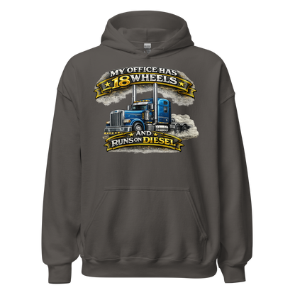 Close up of diesel trucker hoodie drawcord and hood