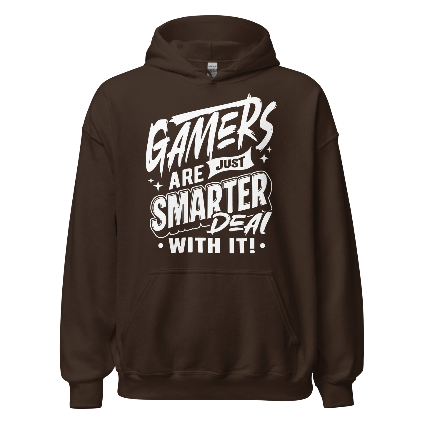 Teen gamer wearing comfortable Gamers Are Just Smarter hoodie