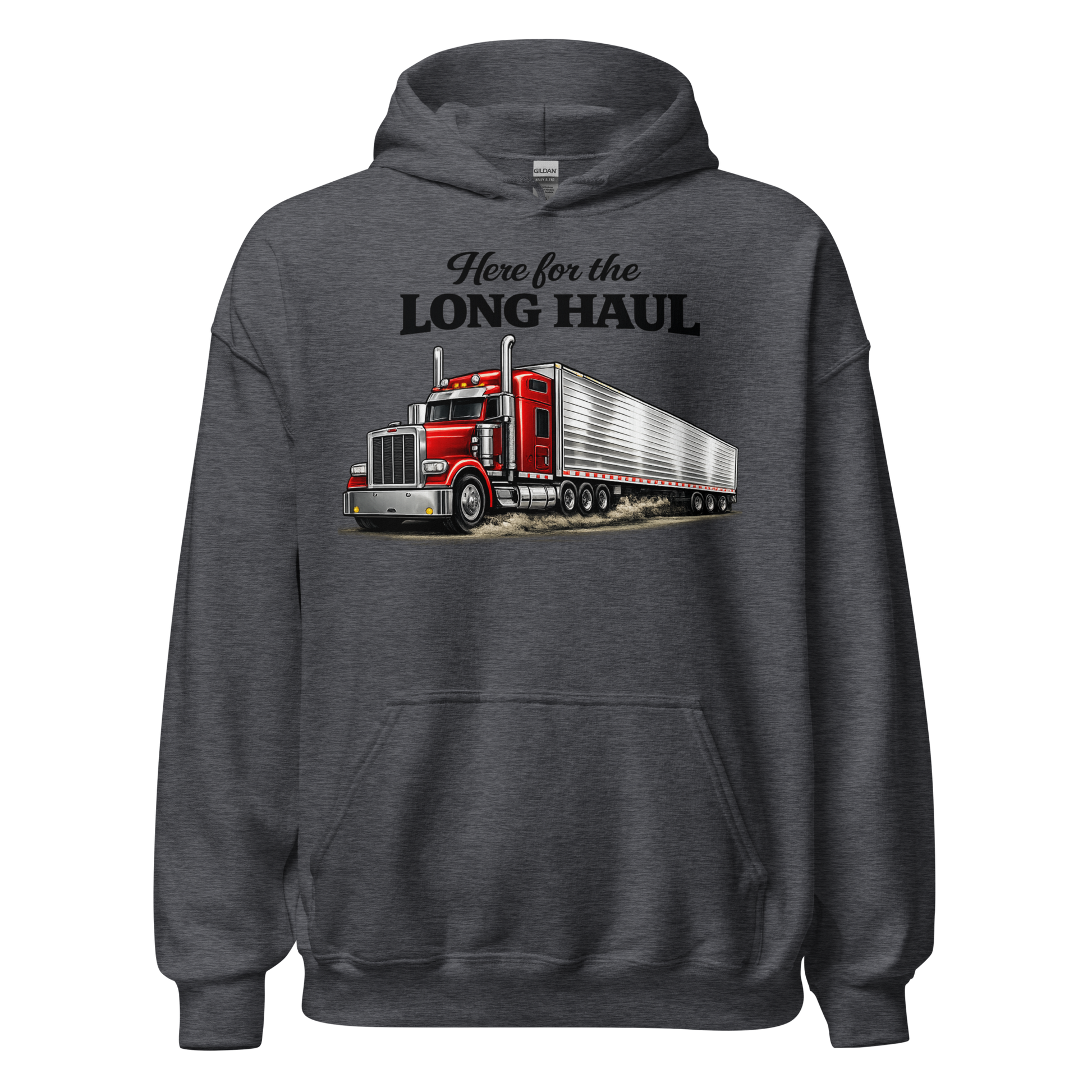 CDL driver wearing comfortable long distance trucking hoodie