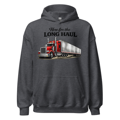 CDL driver wearing comfortable long distance trucking hoodie