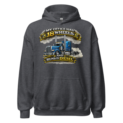 Close up of diesel trucker hoodie drawcord and hood