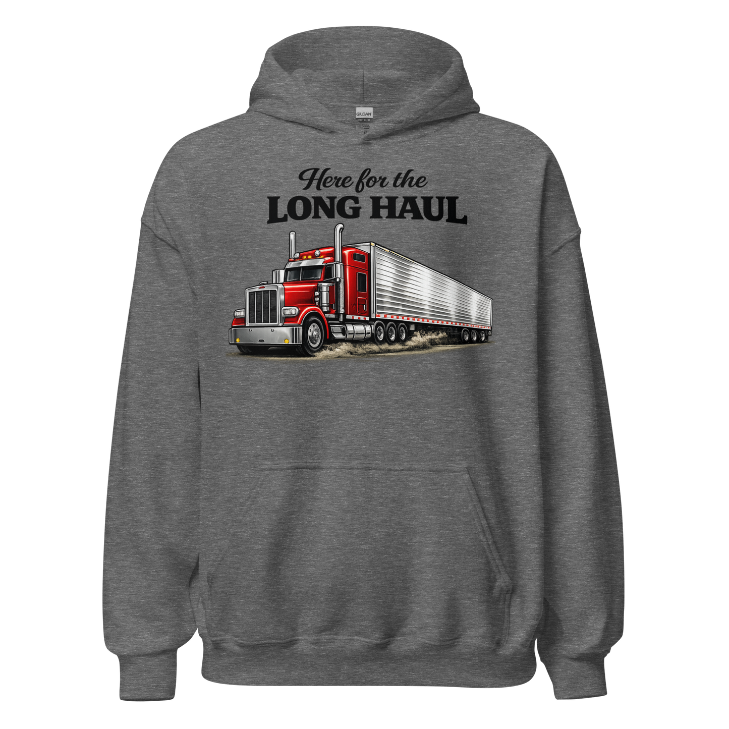 CDL driver wearing comfortable long distance trucking hoodie