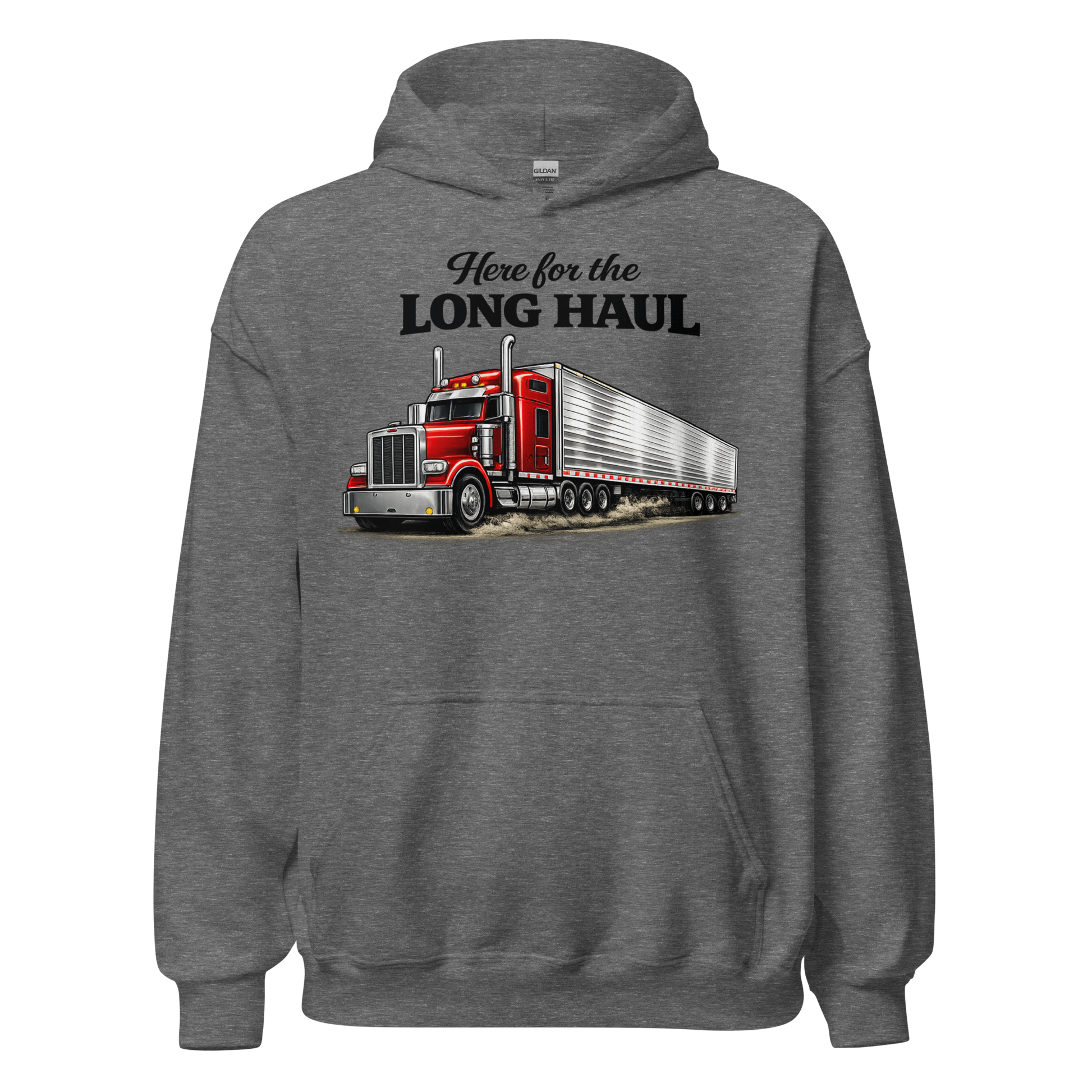 CDL driver wearing comfortable long distance trucking hoodie