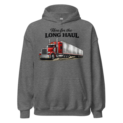 CDL driver wearing comfortable long distance trucking hoodie