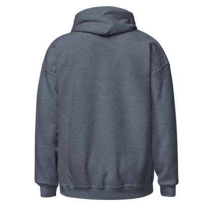 Folded view of durable Here for the Long Haul hoodie