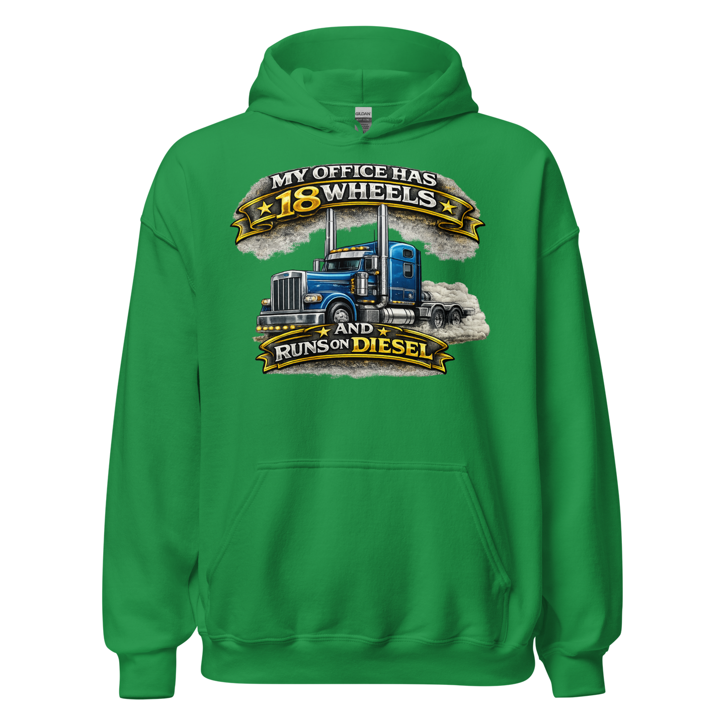 CDL driver wearing 18 wheels diesel graphic hoodie