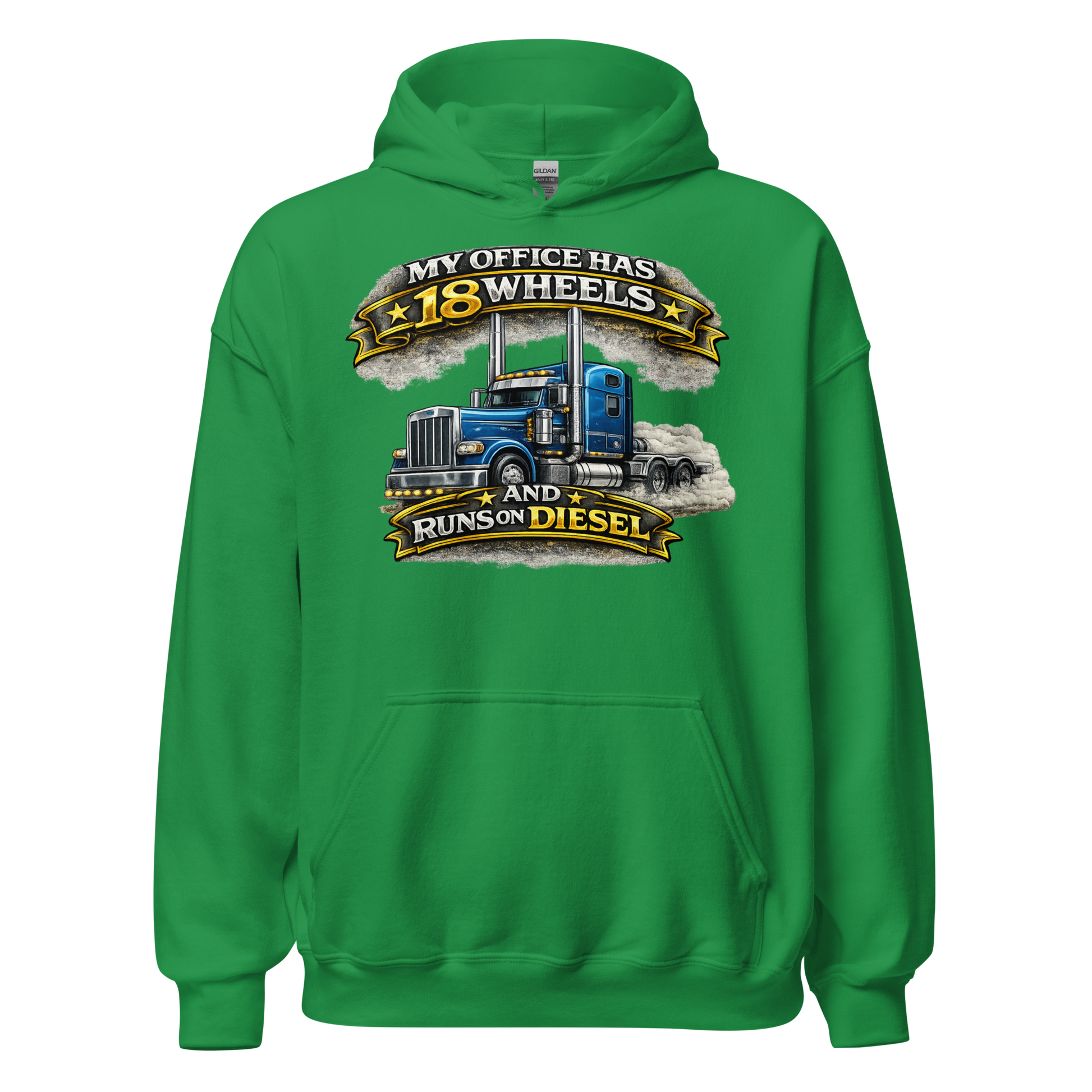 CDL driver wearing 18 wheels diesel graphic hoodie