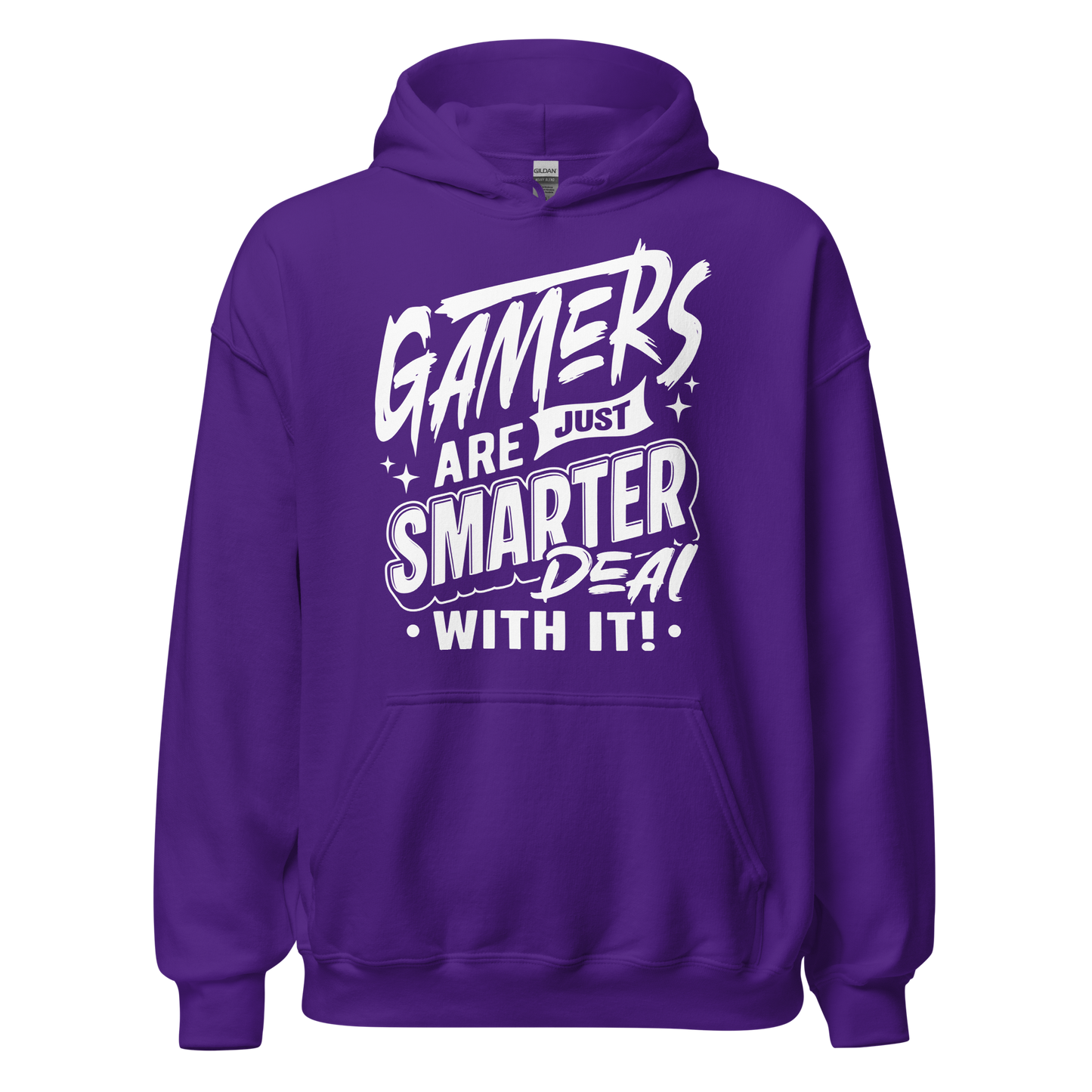 Folded view of soft fleece Gamers Are Just Smarter hoodie