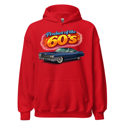 Close up of bold retro graphic on old-school streetwear hoodie