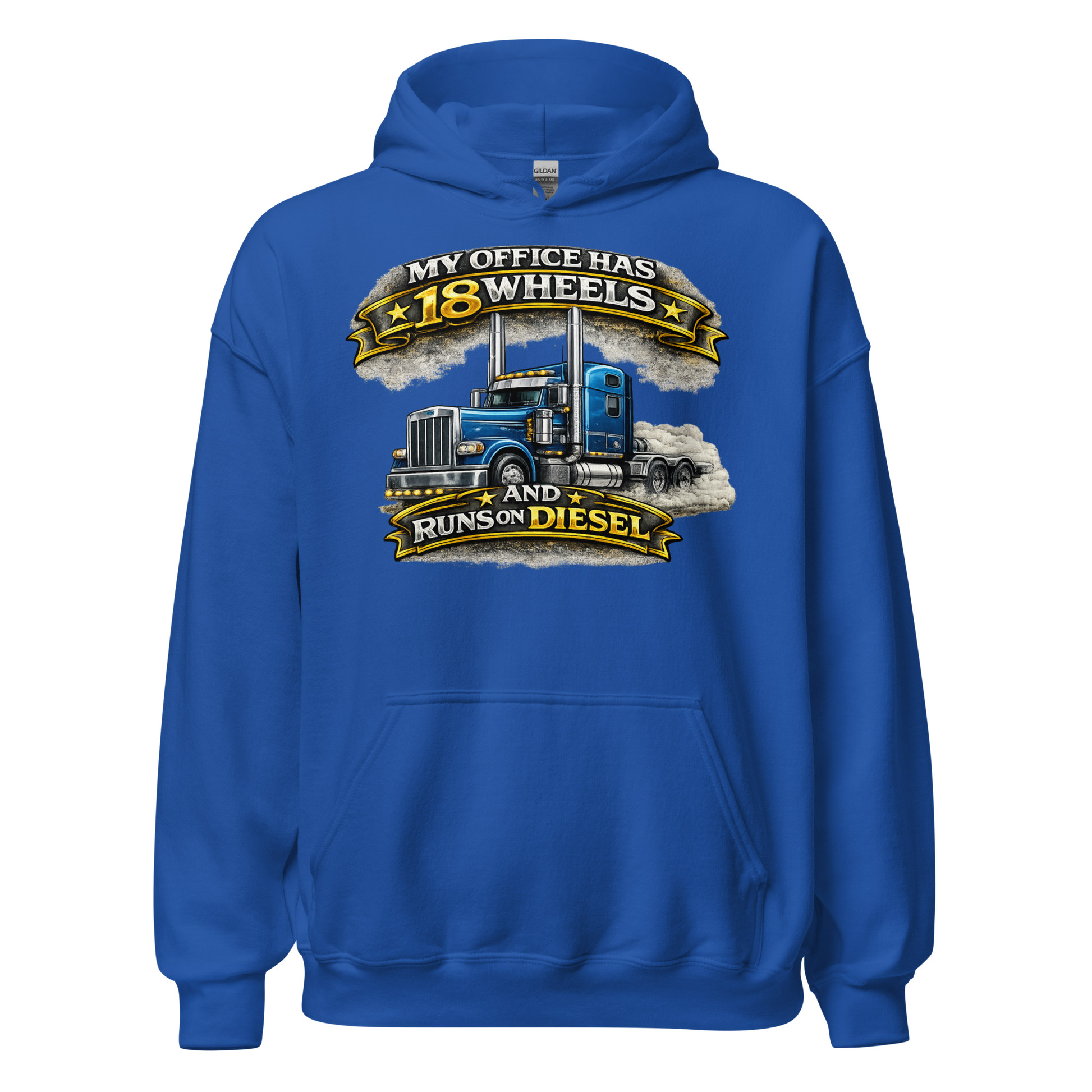 CDL driver wearing 18 wheels diesel graphic hoodie