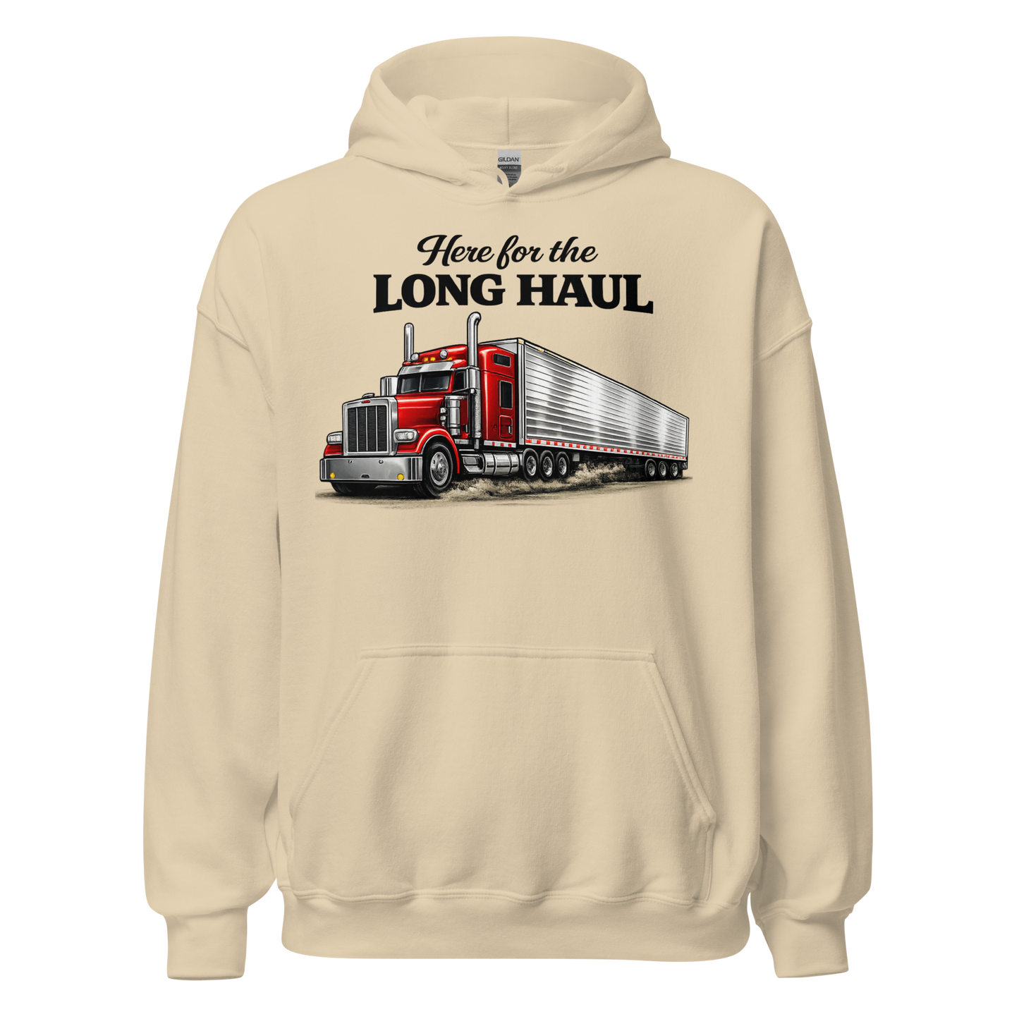 CDL driver wearing comfortable long distance trucking hoodie