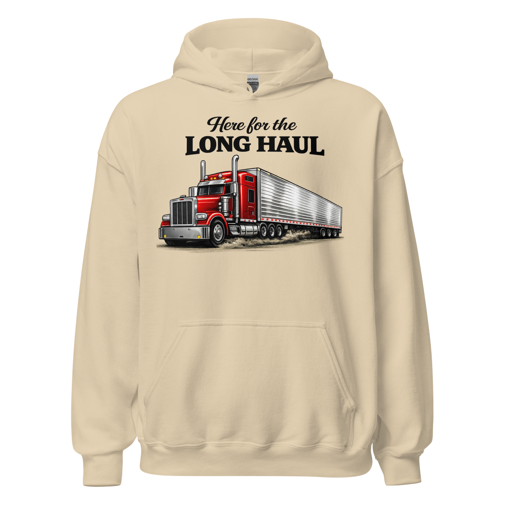 CDL driver wearing comfortable long distance trucking hoodie