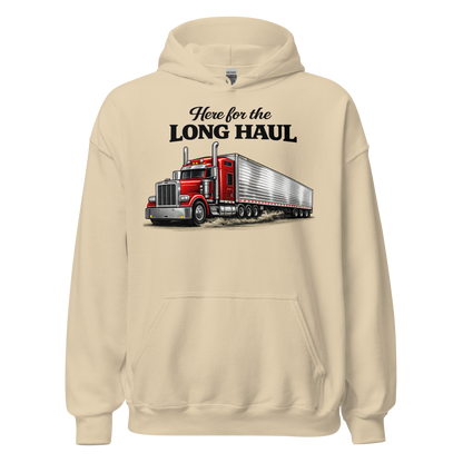 CDL driver wearing comfortable long distance trucking hoodie