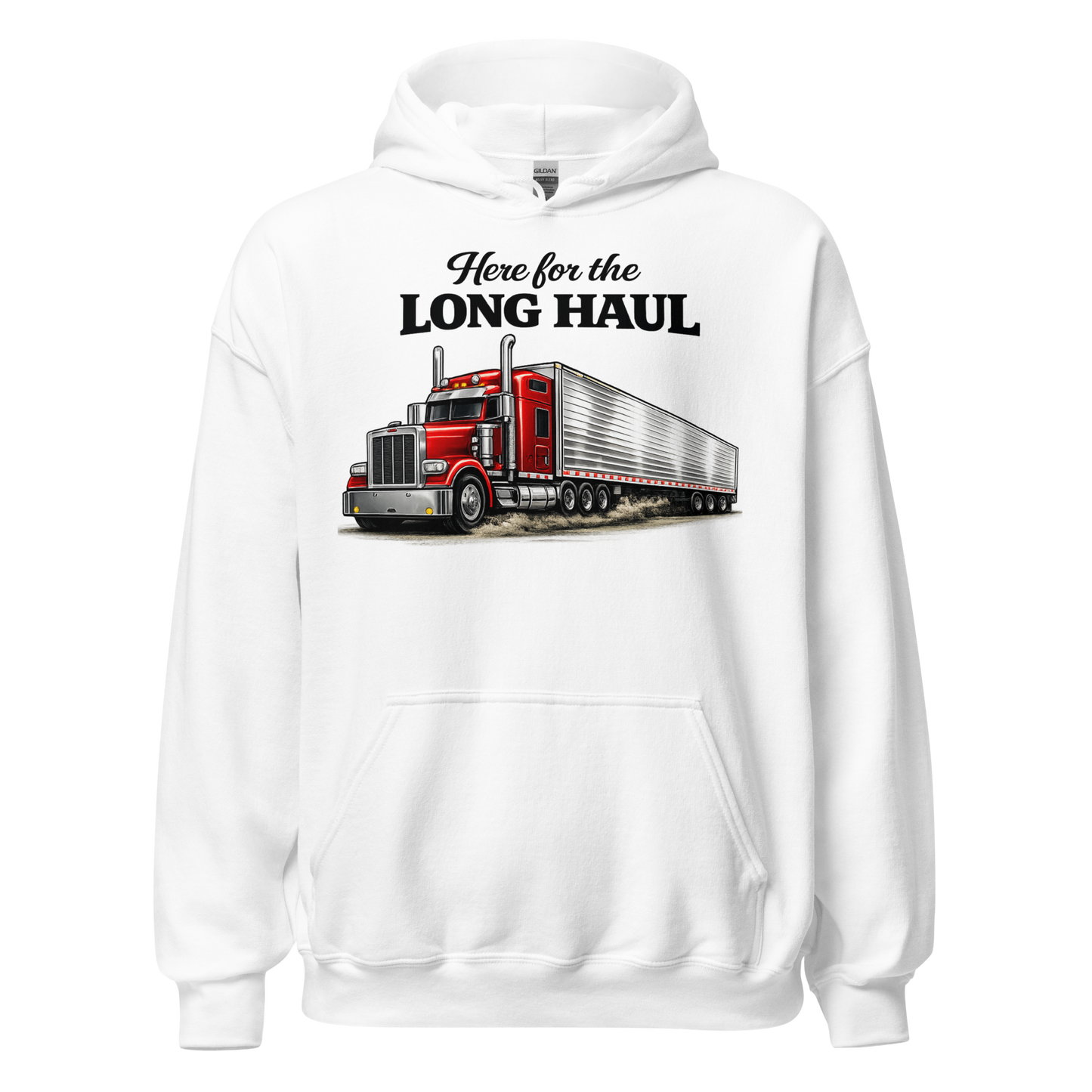 CDL driver wearing comfortable long distance trucking hoodie