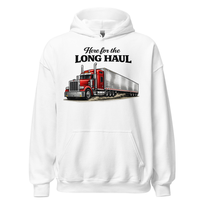 CDL driver wearing comfortable long distance trucking hoodie