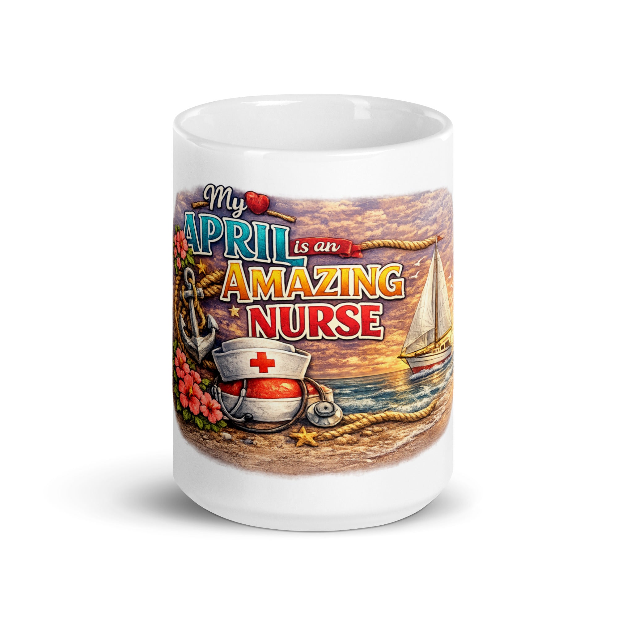 White glossy mug - April – Stickers & Stuff LLC
