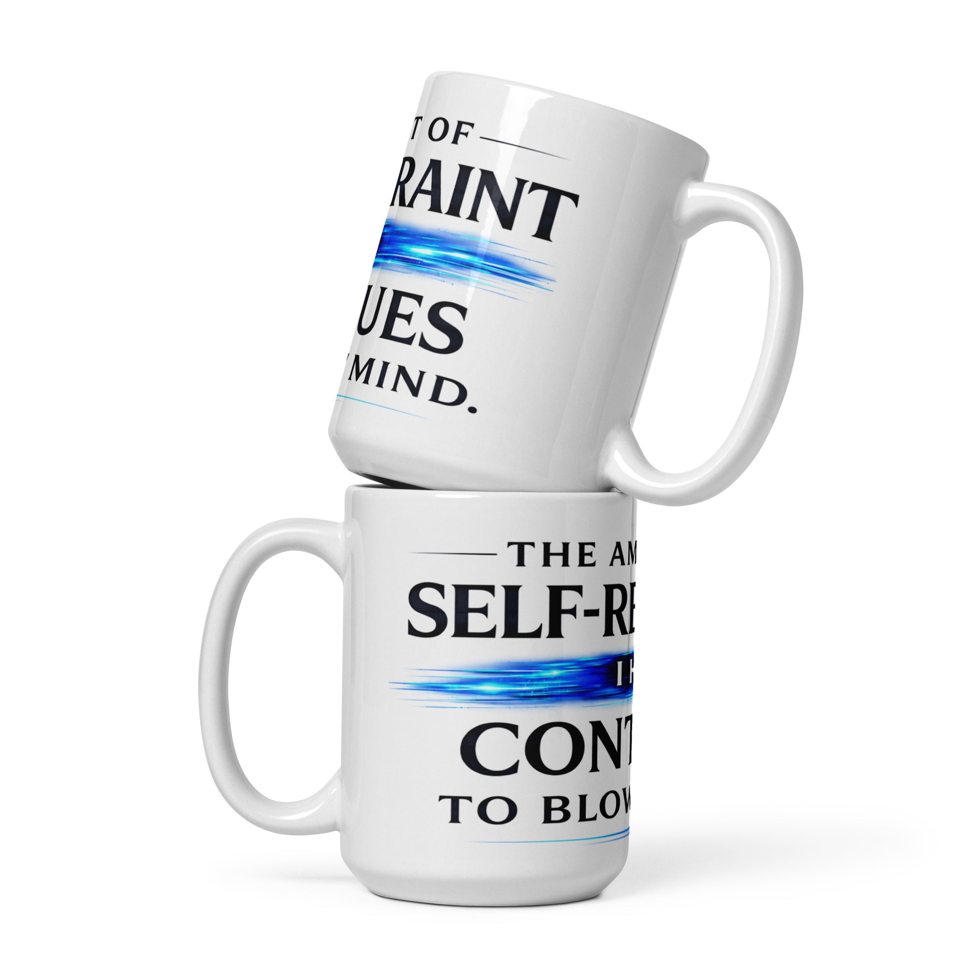 Relatable office coffee cup gift with bold black text