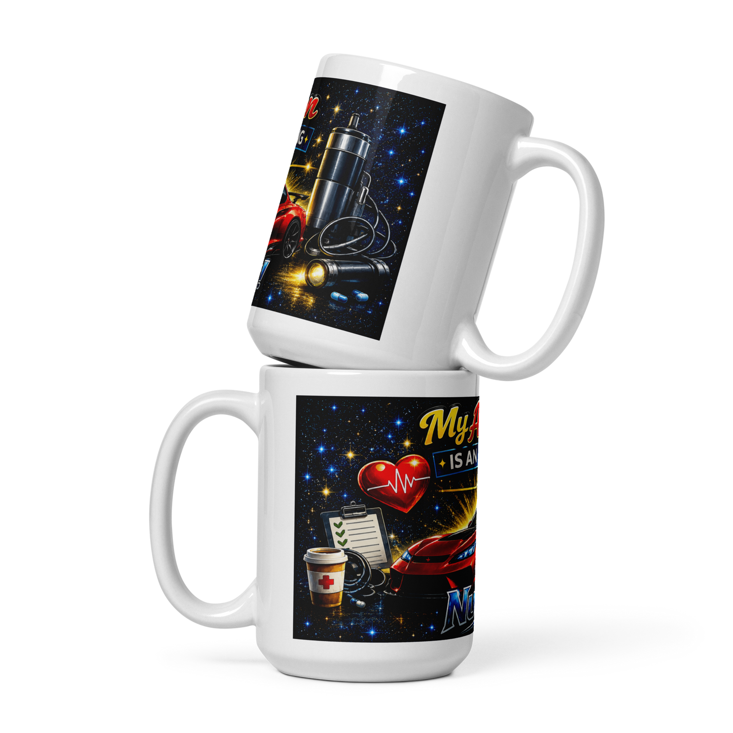 Personalized sports car coffee cup gift for male RNs