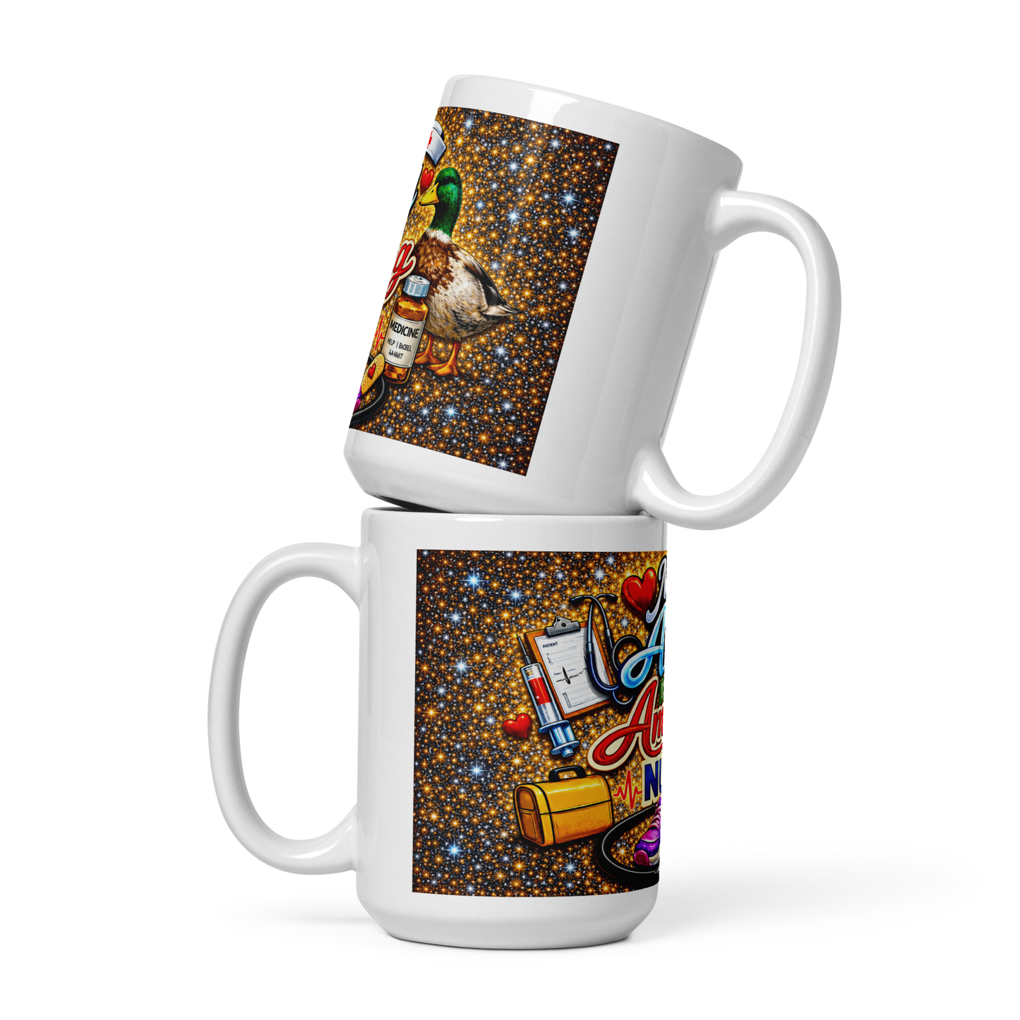 Personalized glitter style coffee cup gift for RNs and CNAs