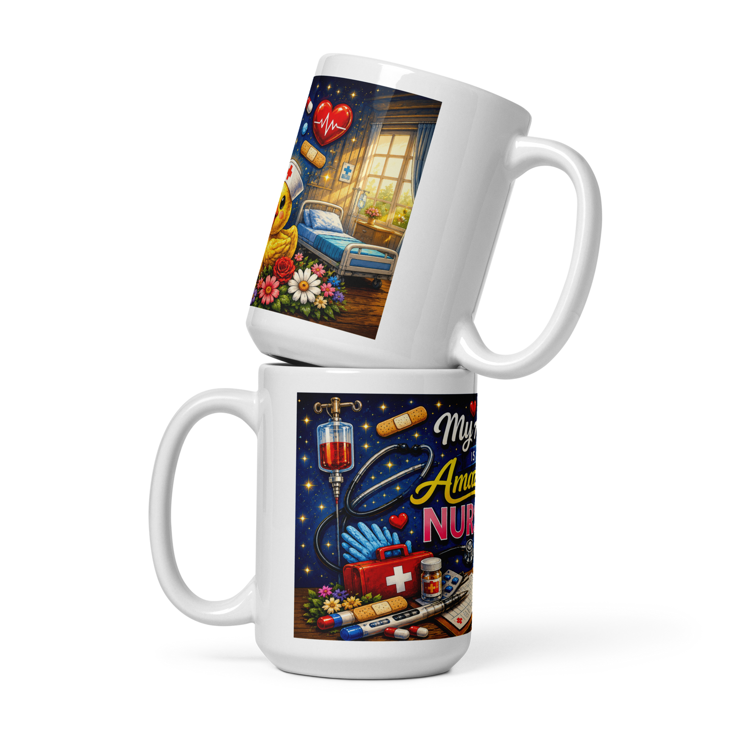 Personalized cute duck coffee cup gift for RNs and CNAs