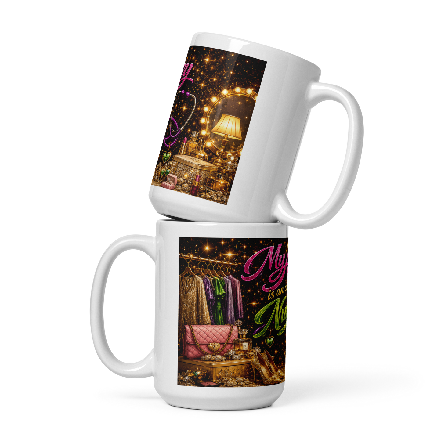 Personalized glowing artwork coffee cup gift for RNs