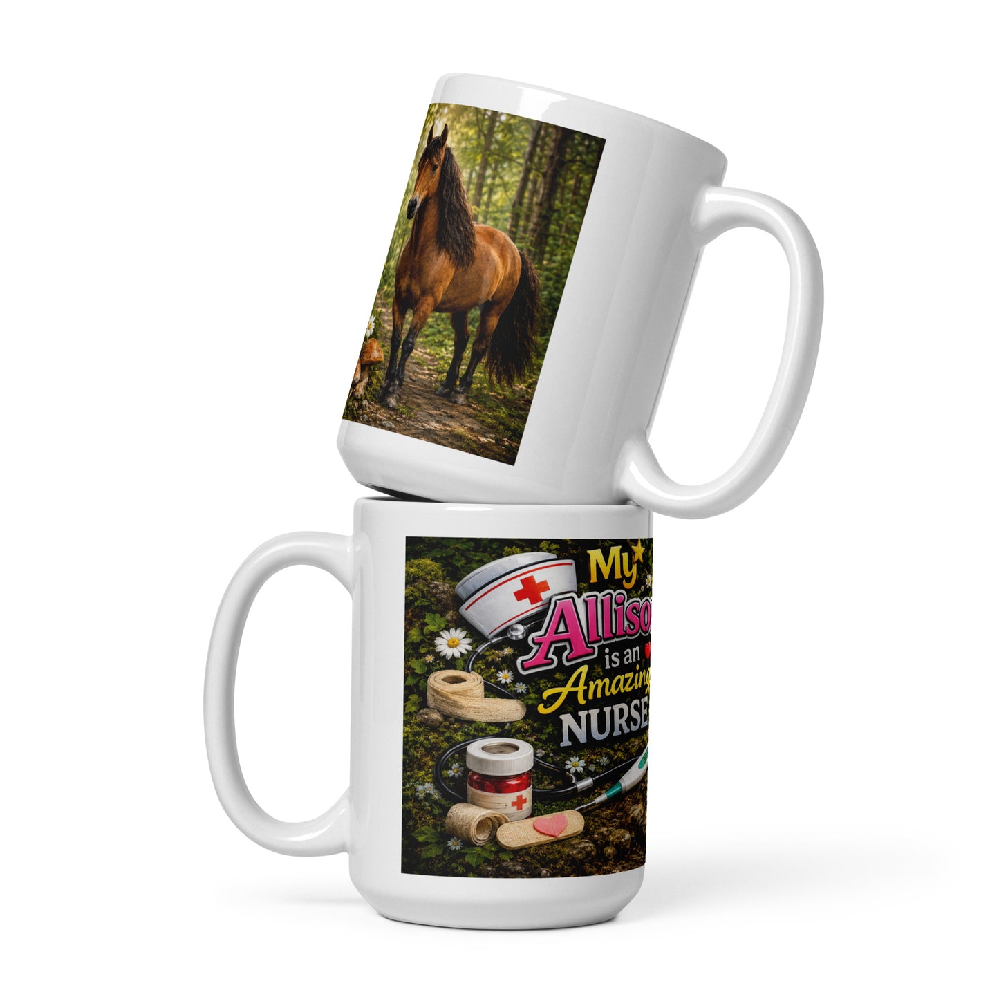 Personalized floral coffee cup gift for RNs and CNAs