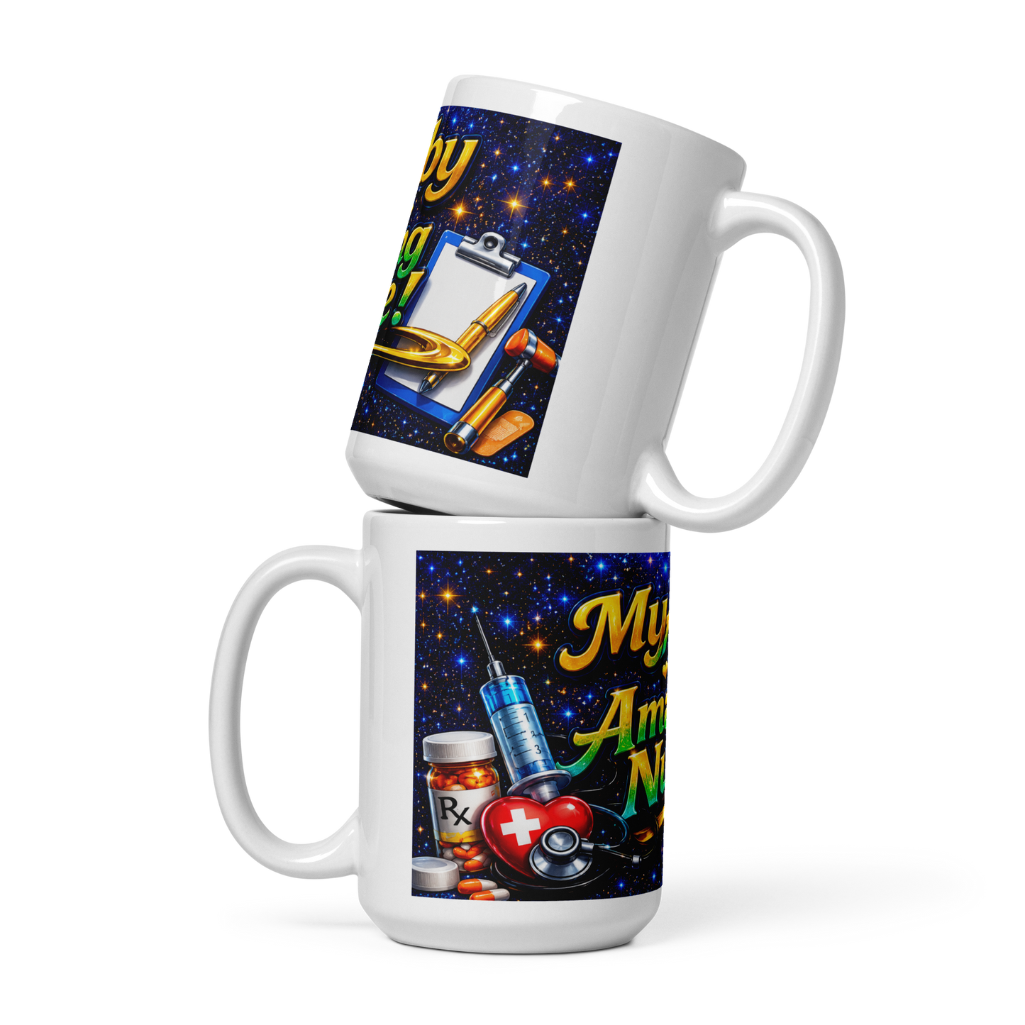 Personalized bold typography coffee cup gift for RNs and CNAs
