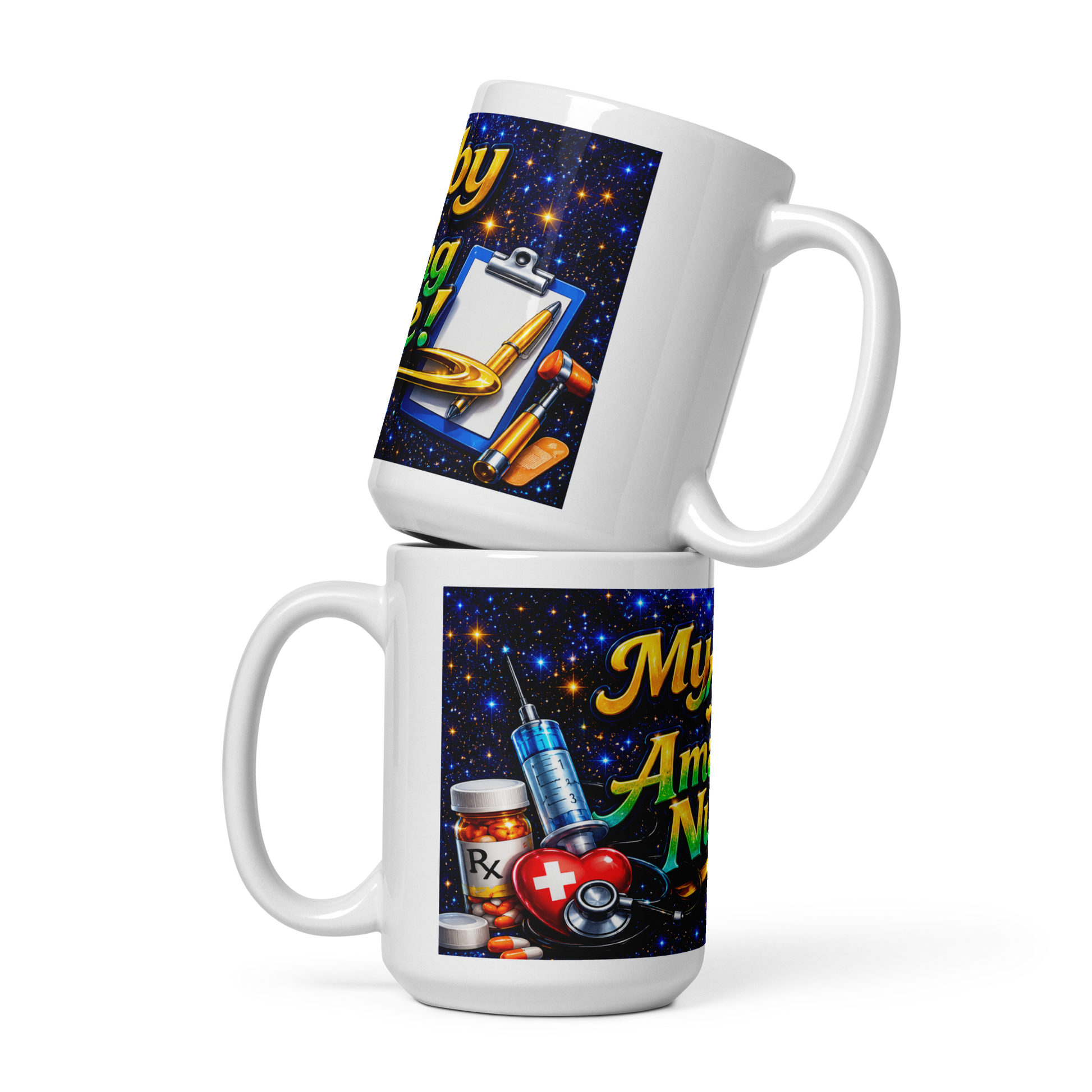 Personalized bold typography coffee cup gift for RNs and CNAs