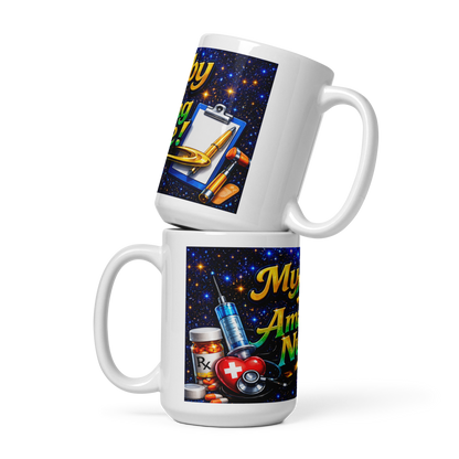 Personalized bold typography coffee cup gift for RNs and CNAs