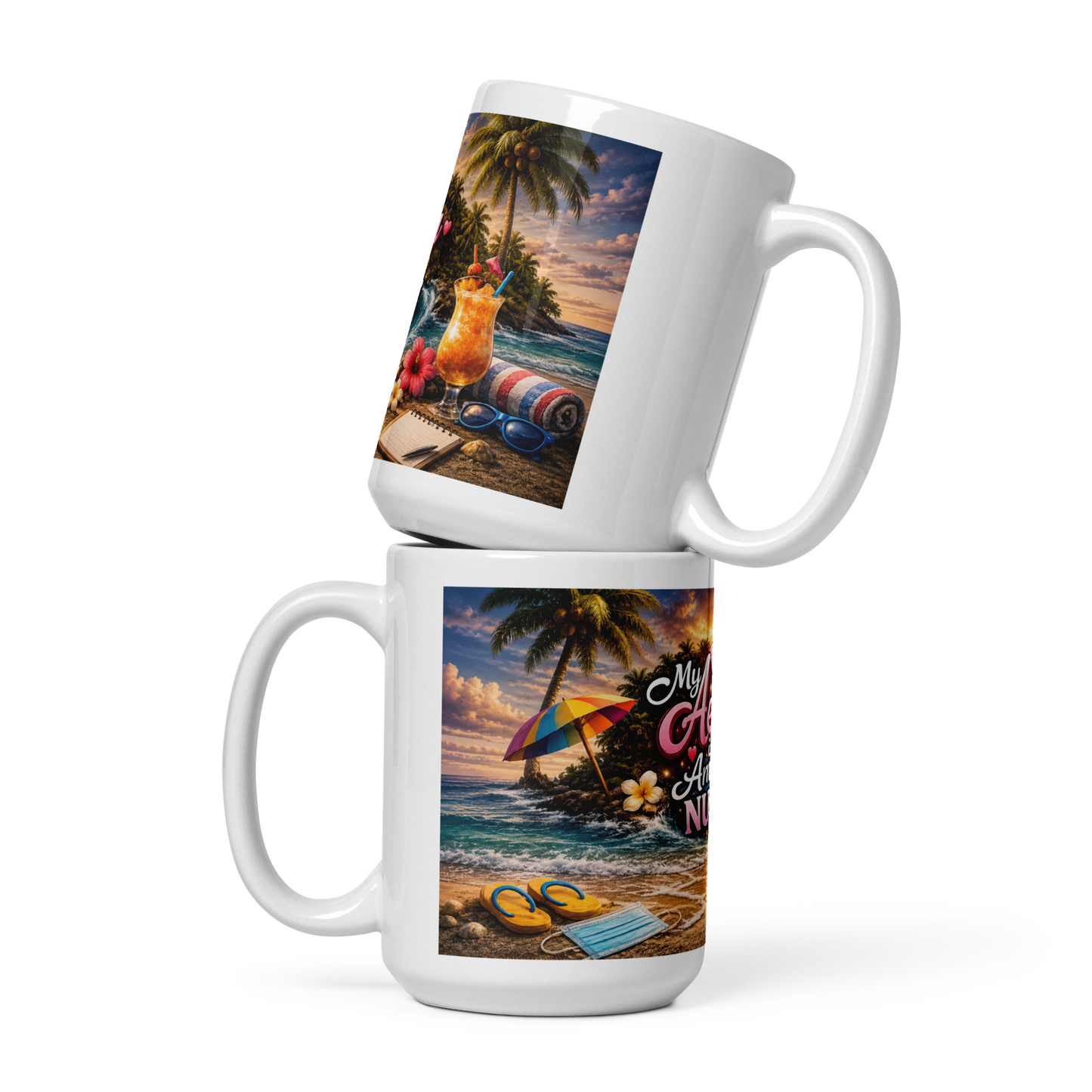 Personalized sunset floral coffee cup gift for RNs and CNAs
